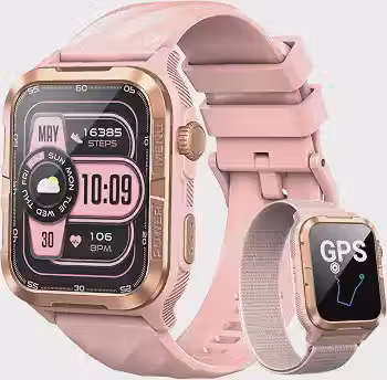 IOWODO Smartwatch com GPS e IA (DA GPT) - 1.83' HD, Bateria 600mAh, Lanterna LED, 100+ Modos Esportivos, Chamadas Bluetooth, IP67 - Android/iPhone