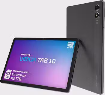 Tablet Positivo Vision TAB 10 4GB RAM 128GB Armazenamento, Octa-Core, 13MP + Selfie 5MP, Bateria 6000mAh, Tela 10.1' HD, Wifi AC e 4G, Full Lamination