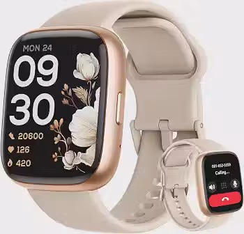 SmartWatch Feminino 1.83' Full Touch, Assistente de voz Alexa, IP68 à Prova d'Água, Ligações Bluetooth, 110+ Modos Esportivos, Notificações Relógio Inteligentes, Compatível com iOS/Android