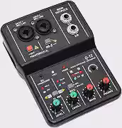 Q-12 Interface de audio,placa de som profissional de canal USB 2.0 DC 5V de alta velocidade, função de monitor para estúdio/gravação musical/jogos/Equipamentos para Gravação Musical