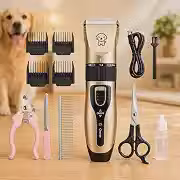 Kit Máquina de Tosa 11 em 1 - Pet Profissional Silenciosa Sem Fio para Cachorros e Gatos com Kit Completo com 4 Pentes + Tesoura e Cortador - Recarregável Bivolt para Uso em Casa Econômico Premium
