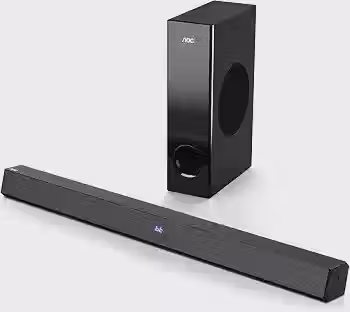 AOC ACS3410 Soundbar 2.1 Canais Home Theater - 3D Surround 360°, 85W, Subwoofer Incluso + Controle Remoto, Bluetooth+HDMI, Compatível com Diversos Dispositivos