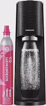 Máquina de Água com Gás Terra Preta SodaStream com Cilindro