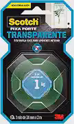 SCOTCH 3M Fita Dupla-face Fixa Forte Transparente 24 mm x 2 m 1 Unidade