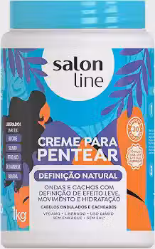 Salon Line, Creme de Pentear, Definição Natural, Vegano - Para Cabelos Ondulados e Cacheados, 1kg