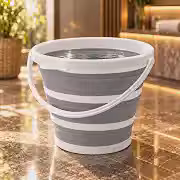 Balde Dobrável Retrátil de Silicone 10 Litros com Alça Reforçada, Flexível, Compacto e Portátil – Balde Multiuso para Limpeza, Casa, Jardim, Carro, Praia, Camping, Viagem e Lavanderia