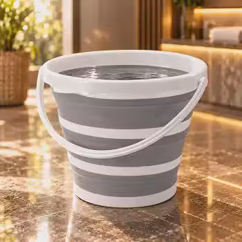 Balde Dobrável Retrátil de Silicone 10 Litros com Alça Reforçada, Flexível, Compacto e Portátil – Balde Multiuso para Limpeza, Casa, Jardim, Carro, Praia, Camping, Viagem e Lavanderia