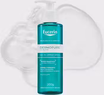 EUCERIN Dermopure Clinical Gel de Limpeza Gentil 200ml, Redução da oleosidade e acne, Desobstrui os poros