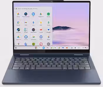 Lenovo Chromebook Plus 2 em 1-2026 - Tela sensível ao toque WUXGA IPS de 14 polegadas - 8 GB de memória - Armazenamento de 256 GB - Core 3 N355 - azul cósmico