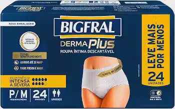 Roupa Íntima Bigfral Derma Plus P/M 24 Unidades