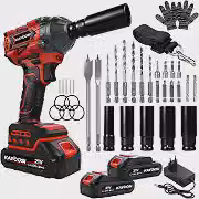 Trailabo Chave de Impacto 48V com Motor Brushless, 2 Baterias