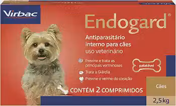 Virbac Endogard Vermífugo para Cães até 2,5 kg com 2 Comprimidos