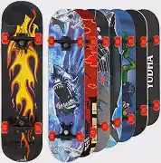 Skate Infantil de Madeira Irado Criança Inciante Tamanho Médio 60cm Até 40kg Sortido Kizumba