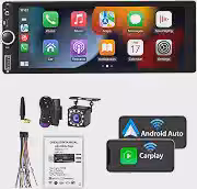 FINYQBET Rádio Automotivo Multimidia 1 Din, 6.9', com CarPlay, Android Auto