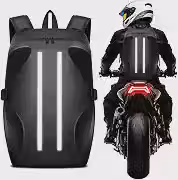 Mochila de motocicleta com bolsos laterais, mochila impermeável para capacete, refletiva de grande capacidade para homens e mulheres