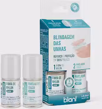 Blindagem das Unhas 2x8,5 mL BLANT Fibra de Nylon e Nivelador Fosco.