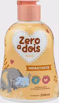 Zero a Dois, Loção Hidratante para Bebê, Aroma Suave, 250ml