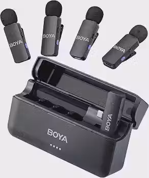 Microfone de lapela sem fio BOYA BY-V4U para iPhone 15 Android USB C telefone portátil, mini microfone de lapela sem fio, cancelamento de ruído, bateria de 18 horas, alcance de 620 pés