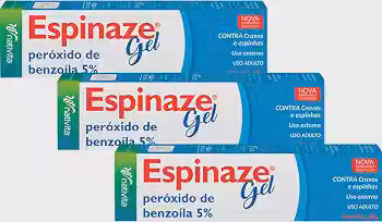 Kit 3 Espinaze Gel 20g Benzoíla 5% n Contra cravos e espinhas