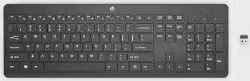Teclado sem Fio HP 230 - com Dongle USB Wireless, Digitação Silenciosa e Precisa, Design Elegante, Até 16 Meses de Bateria, Layout BR, Preto (3L1E7AA)