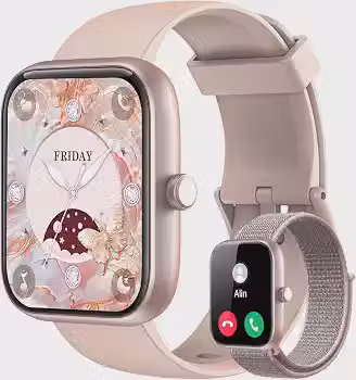 Smartwatch Feminino 1,83' HD com Alexa, Bluetooth e 2 Pulseiras