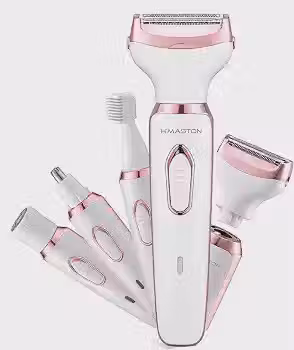 Depilador elétrico feminino corporal para axilas, virilha, braços, pernas, rosto e Bigode: multifuncional, portátil e Indolor - recarregável
