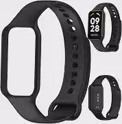 Pulseira para MI Band 8 Active Preto Bracelete em Silicone TPU Regulavel Macia Confortavel e Regulagem para Vários Tamanhos