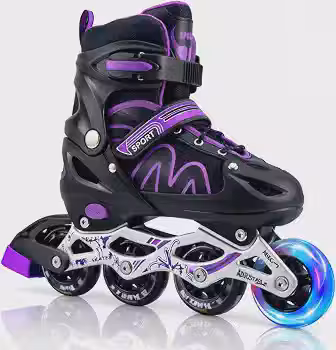 Patins Roller Inline Ajustável Infantil Juvenil, 4 Rodas em Linha, Bota Reforçada com Travas, Patins para Crianças, Meninos e Meninas Iniciante, Roda frontal com Luz de LED