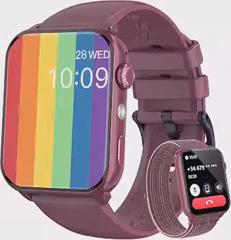Blackview Relógio Inteligente Masculino 1.91', Chamadas Bluetooth, Lanterna LED, 120+ Modos Esportivos, IP68 à Prova D'Água - Android/iOS, Roxo