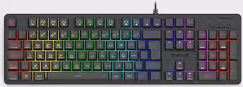 Teclado Membrana Gamer Redragon Netherbane Preto RGB K521-RGB