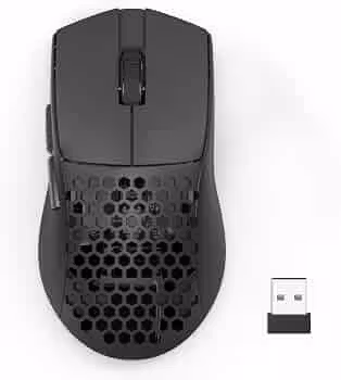 Mouse Gamer Redragon Astrolabe Lite Preto PAW3313 10000 DPI Sem Fio Tri-Mode USB 2.4GHz Bluetooth, USB Tipo-C Estrutura Perfurada Honeycomb 49g Cabo Paracord M725-LIT