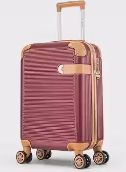 Mala de Viagem de Bordo Nice 10kg Rígida ABS Padrão ANAC com 4 Rodas duplas 360º e Trava de segredo numérico, divisória interna com zíper e elástico de fixação, Bordô, Santino - ABEV407P