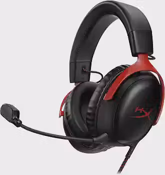 Headset Gamer HyperX Cloud III – Compatível com PC, PS5, Xbox Series X|S, Drivers Angulados de 53mm, Áudio DTS, Microfone de 10 mm, USB-C, USB-A, Fio de 3,5 mm, Vermelho e Preto (727A9AA)