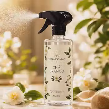 Água Perfumada para Ambientes Chá Branco 500ml Home Spray – Aromatizador para Casa, Sala, Quarto e Escritório – Fragrância Leve e Sofisticada