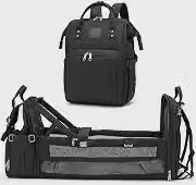 Bolsa Maternidade Multifuncional com Berco Portatil Mochila Resistente para Mamae e Bebe