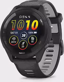 Garmin Relógio Forerunner 265 Music Preto com Cinza 46mm com Monitor Cardíaco de Pulso e GPS