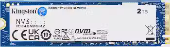 Kingston NV3 2TB M.2 2280 NVMe SSD | PCIe 4.0 Gen 4x4 | Até 6000 MB/s | SNV3S/2000G