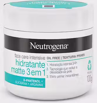 Creme Hidratante Facial Matte 3 em 1 Neutrogena, Sem Perfume, 100g