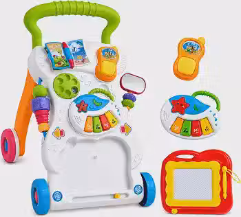 Andador Educativo Musical para Bebê 2 em 1, 12 Meses a 3 Anos