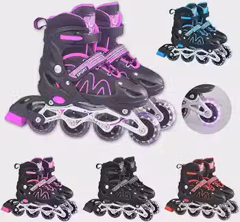 Patins Roller Ajustável Inline 4 Rodas Infantil Rodinha Led