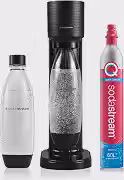 Máquina de Água com Gás Gaia Preta SodaStream com Cilindro
