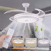 Luminária Ventilador de Teto 42', 4 Pás Reversíveis, 110-220V
