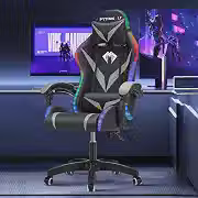 Cadeira Gamer RGB Python Fly com Iluminação Decorativa, Encosto Reclinável, Design Ergonômico para Escritório e Jogos (Cinza)