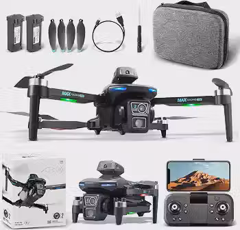 Drone com Camera 4K, XT606 Drone Profissional com Controle Remoto e 2 Baterias, Transmissão HD em Tempo Real, com Flutuação de Fluxo Óptico, Comutação de Lente Dupla, Rolagem de 360°, Alcance 100m