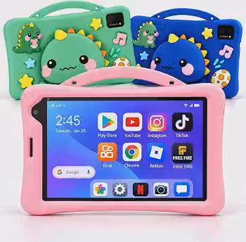 Tablet Infantil 6GB+128GB com Capa, Chip e Wi-Fi (ROSA)