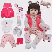Boneca Bebê Reborn Menina Silicone Pode dar Banho Criança Presente Original 48cm Girafinha Boneca