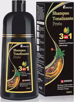 Shampoo Tonalizante Preto 3 em 1, 500ml