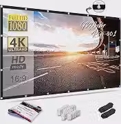 Tela de projetor de 60 polegadas 16:9, dobrável, antirvincos, telas de filmes para home theater, suporte interno, projeção dupla face