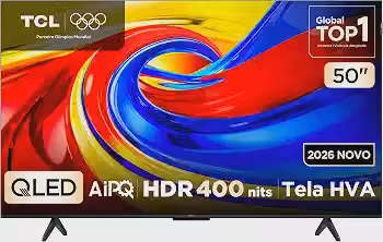Smart TV TCL 50 Polegadas QLED 4K P7L WiFi Bluetooth Google TV HDR10+ 60 Hz AIPQ 50P7L