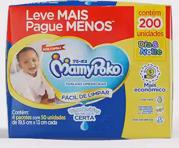 MamyPoko Lenços Umedecidos Dia&Noite 200 Unidades